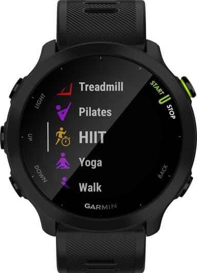 Garmin Forerunner 55 GPS sportswatch (sort)