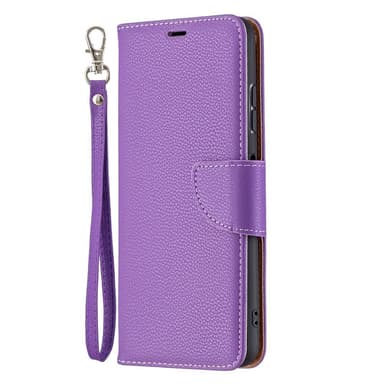 SKALO Samsung A22 5G Premium Litchi Flip Cover - Lilla