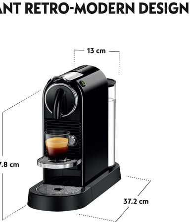 NESPRESSO® CitiZ kaffemaskine fra DeLonghi, Sort | Elgiganten | Elgiganten
