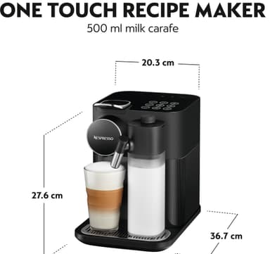 NESPRESSO® Gran Lattissima-kaffemaskine fra DeLonghi, Sort