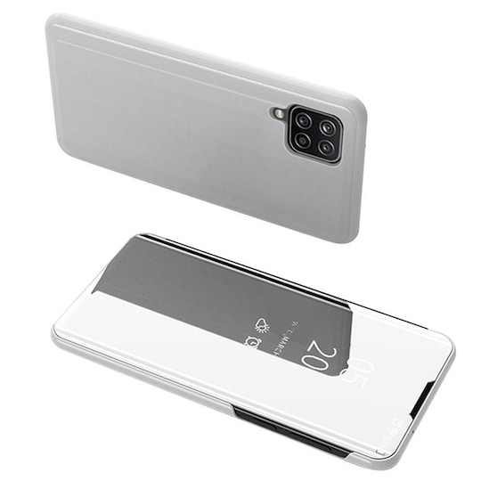 SKALO Samsung A22 4G Clear View Mirror Etui - Sølv