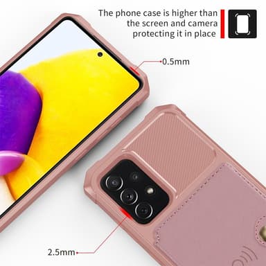 SKALO Samsung A52/A52s Stødsikker cover med pung - Pink