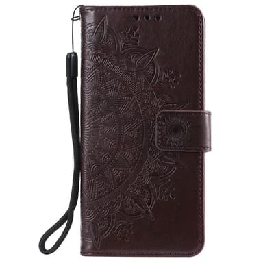 SKALO Samsung A52/A52s Mandala Flip Cover - Mørkebrun