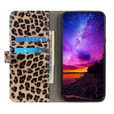 SKALO Samsung A22 4G Leopardmønstret pungetui i PU-læder