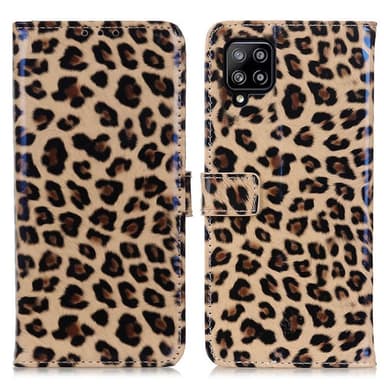 SKALO Samsung A22 4G Leopardmønstret pungetui i PU-læder