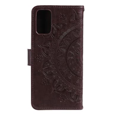 SKALO Samsung A52/A52s Mandala Flip Cover - Mørkebrun