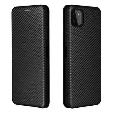 SKALO Samsung A22 5G Carbon Fiber Pungetui - Sort