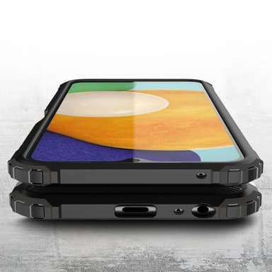 SKALO Samsung A22 5G Shockproof Armor Hybrid Cover - Sort