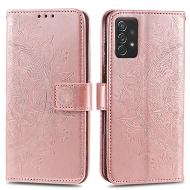 SKALO Samsung A52/A52s Mandala Flip Cover - Rosa guld