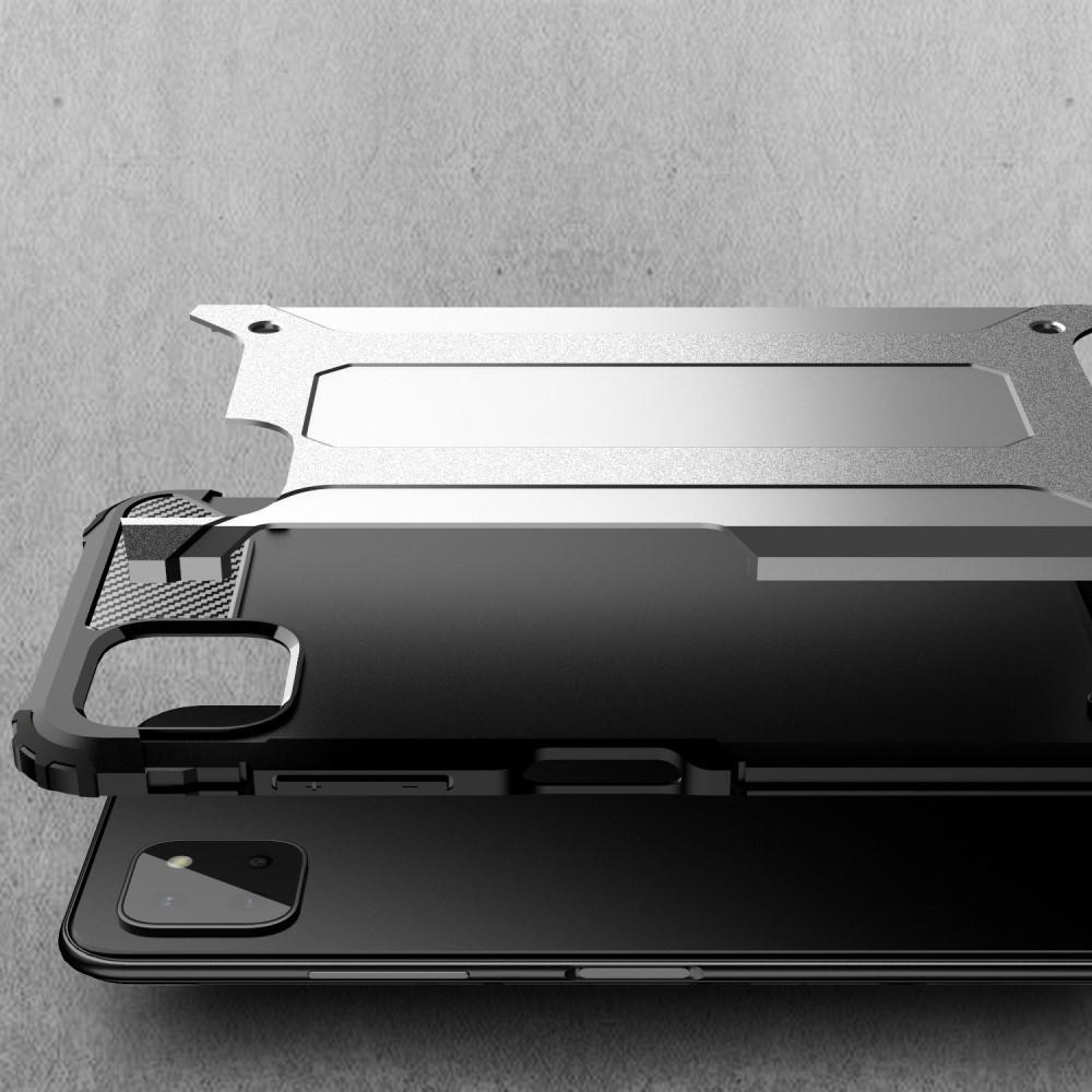 SKALO Samsung A22 5G Shockproof Armor Hybrid Cover - Sort