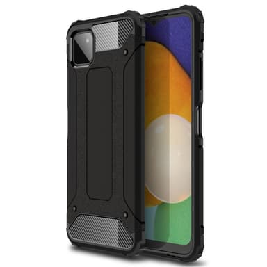 SKALO Samsung A22 5G Shockproof Armor Hybrid Cover - Sort