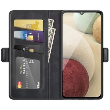 SKALO Samsung A22 5G Premium Wallet Flip Cover - Sort