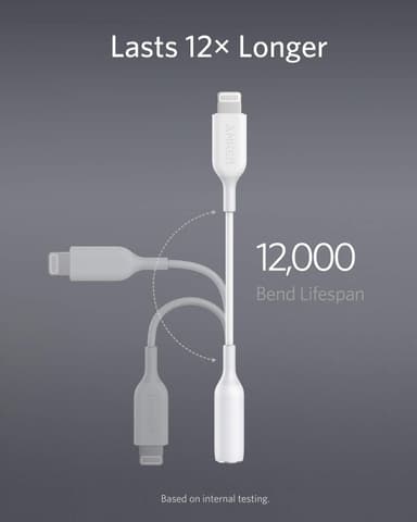 Anker Lightning til 3,5 mm høretelefoner jack-adapter (hvid)