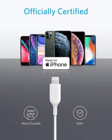 Anker Lightning til 3,5 mm høretelefoner jack-adapter (hvid)
