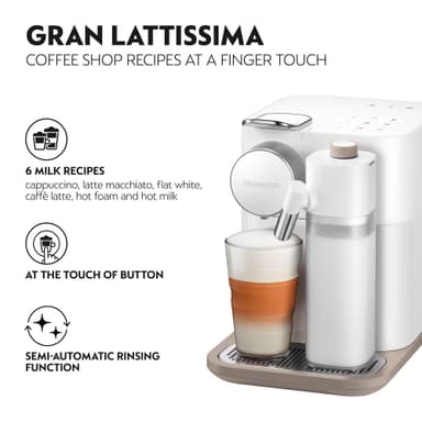 NESPRESSO® Gran Lattissima-kaffemaskine fra DeLonghi, Hvid