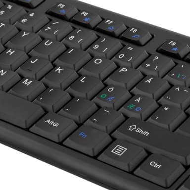 deltaco Wireless keyboard Nordic USB nanoreceiver 10m range black