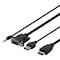 deltaco VGA & Audio, HDMI cable, USB powered, 2m, black