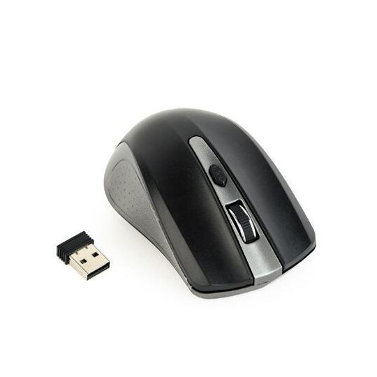 Gembird MUSW-4B-04-GB 2,4 GHz trådløs optisk mus, USB, trådløs forbindelse, mellemgrå/sort
