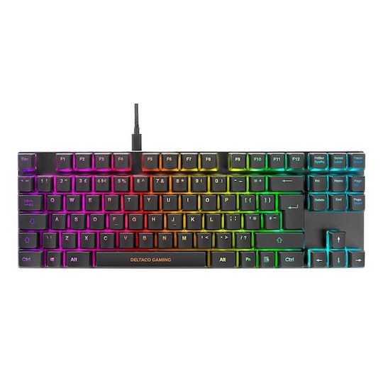 DELTACO GAMING TKL Mekanisk tastatur, brune kontakter, RGB, UK-layout