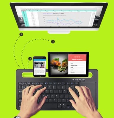 Trådløst tastatur med touchpad og mobil stativ