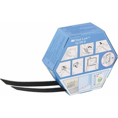 3M SJ 355D Dual Lock Burrebånd til fastlimning Svampehoved (L x B) 5000 mm x 25 mm Sort 1 Paar