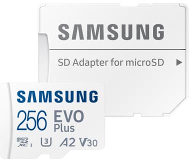 Samsung EVO Plus mikro SD hukommelseskort (256GB)