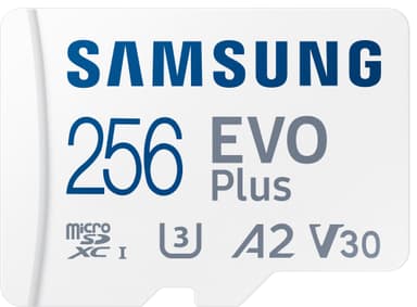 Samsung EVO Plus mikro SD hukommelseskort (256GB)