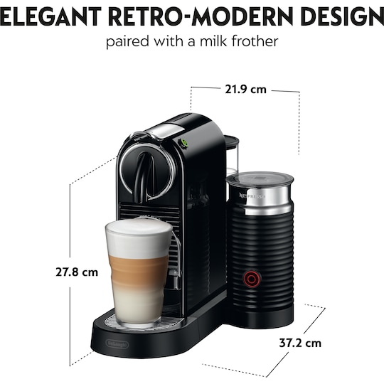 NESPRESSO® CitiZ&milk kaffemaskine fra DeLonghi, Sort