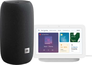 JBL Link Portable Wi-Fi højttaler med Google Nest Hub 2 bundle