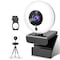 NÖRDIC USB Webcam 1080P Full HD 30 fps med Ring Light Zoom Mikrofon Skype FaceTime Teams Videokonferensing 4megapixel webcam