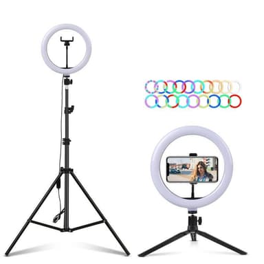 RGB LED Ring lys 30 cm i diameter med en mobil holder med stativ og står 5 trin 19 lysdæmpes tilstand selfie lampe lys ring lys