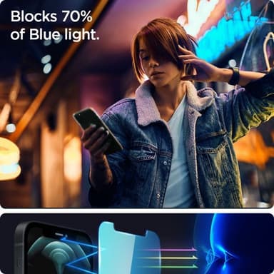 Spigen iPhone 13 Pro Max/iPhone 14 Plus Skærmbeskytter GLAS.tR EZ Fit Anti Bluelight 2-pack