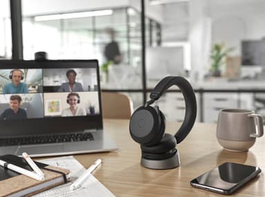 Jabra Evolve2 75 MS Stereo trådløse høretelefoner med stander