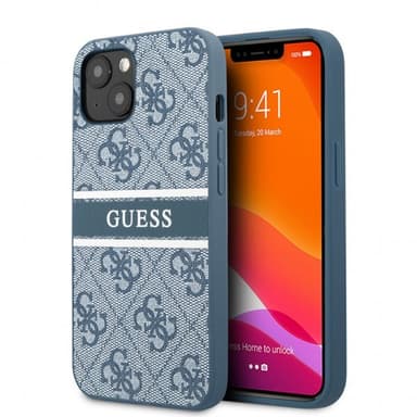 Guess iPhone 13 Mini Cover Printed Stripe Blå