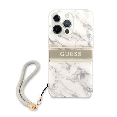 Guess iPhone 13 Pro Cover Marble Design Stripe Grå