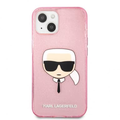 Karl Lagerfeld iPhone 13 Mini Cover Full Glitter Lyserød