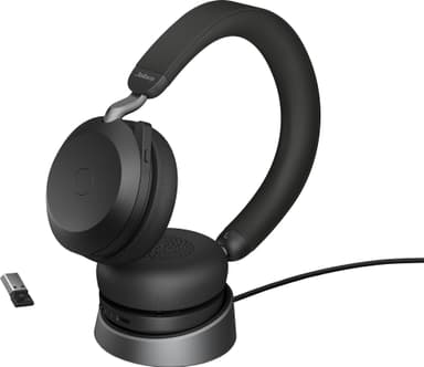 Jabra Evolve2 75 MS Stereo trådløse høretelefoner med stander
