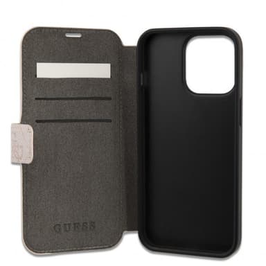 Guess iPhone 13 Pro Etui Metal Logo Lyserød