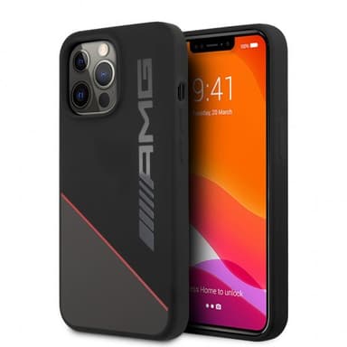 AMG iPhone 13 Pro Max Cover Liquid Silicone Two Tone Sort