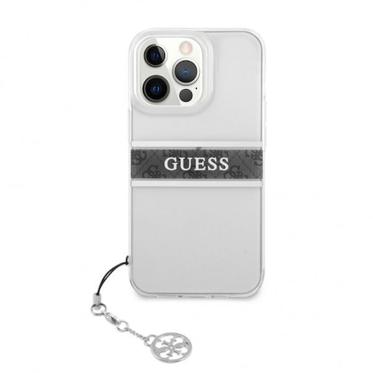Guess iPhone 13 Pro Max Cover Stripe Charm Grå