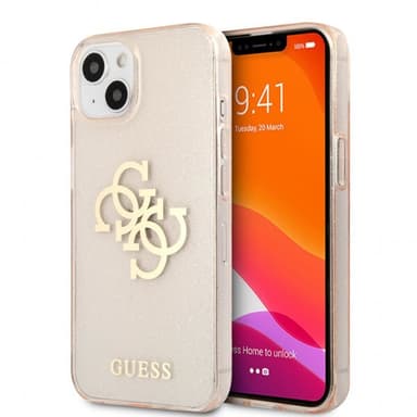 Guess iPhone 13 Mini Cover Full Glitter Guld