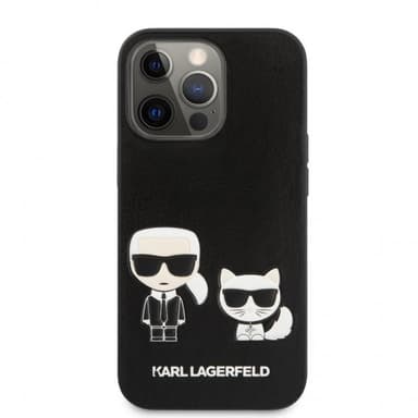 Karl Lagerfeld iPhone 13 Pro Cover Karl & Choupette Embossed Sort