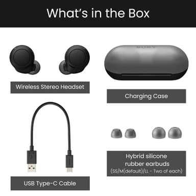 Sony WF-C500 true wireless in-ear høretelefoner (sort)