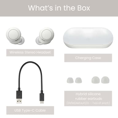 Sony WF-C500 true wireless in-ear høretelefoner (hvid)