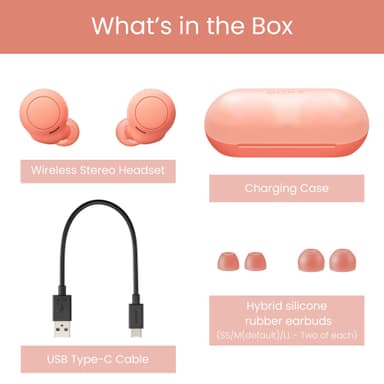 Sony WF-C500 true wireless in-ear høretelefoner (peach)