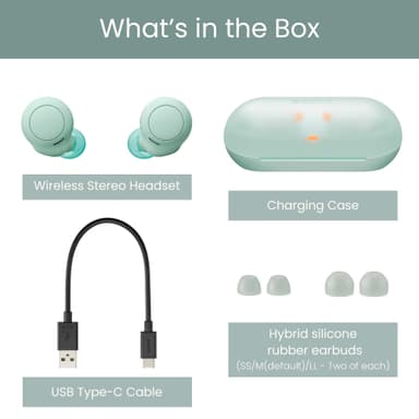 Sony WF-C500 true wireless in-ear høretelefoner (mint)