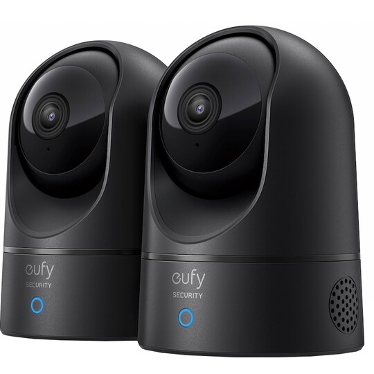 Eufy Indoor Cam 2K Pan og Tilt smart-Kamera 2.pak (sort)