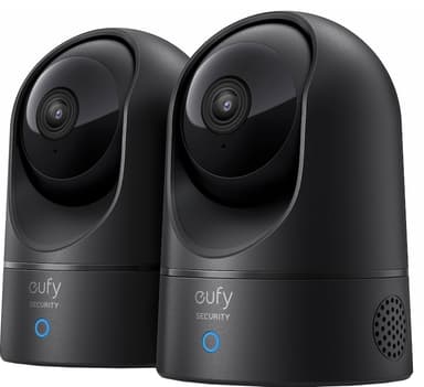 Eufy Indoor Cam 2K Pan og Tilt smart-Kamera 2.pak (sort)