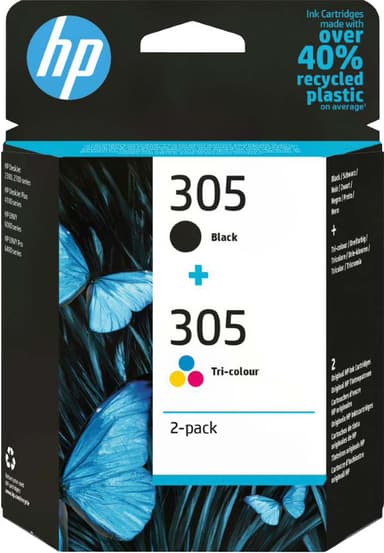 HP 305 2-Pack Black-/Tri-color-blækpatroner