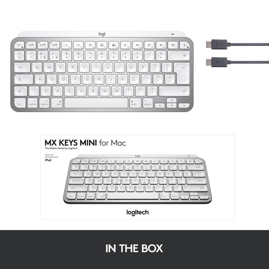 Logitech MX Keys Mini trådløst tastatur til Mac (pale gray)